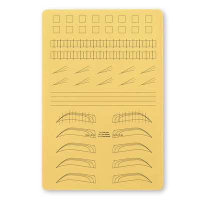 Practice skin for pigmentation yellow A4 – Segments, joints ends, lines, brows