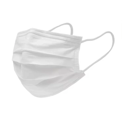 Disposable non-woven protective 3-layer mask - 50 pcs, white
