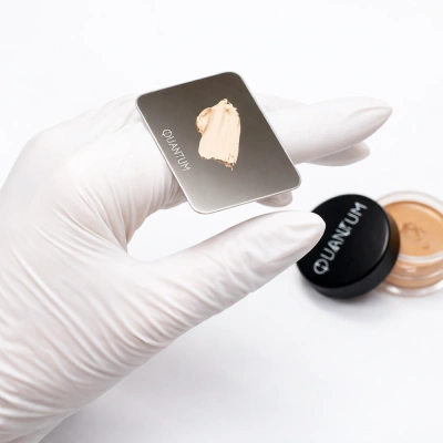 Metal mixing ring palette for cosmetics blending