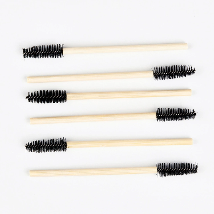 Bamboo Eyelash and Eyebrow Brushes - Black (50 pcs)