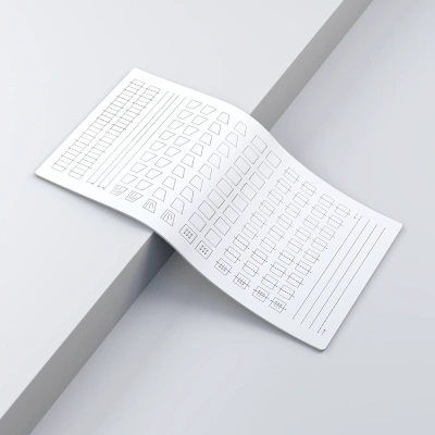 Practice skin for pigmentation white elongated - Segments, joints, lines