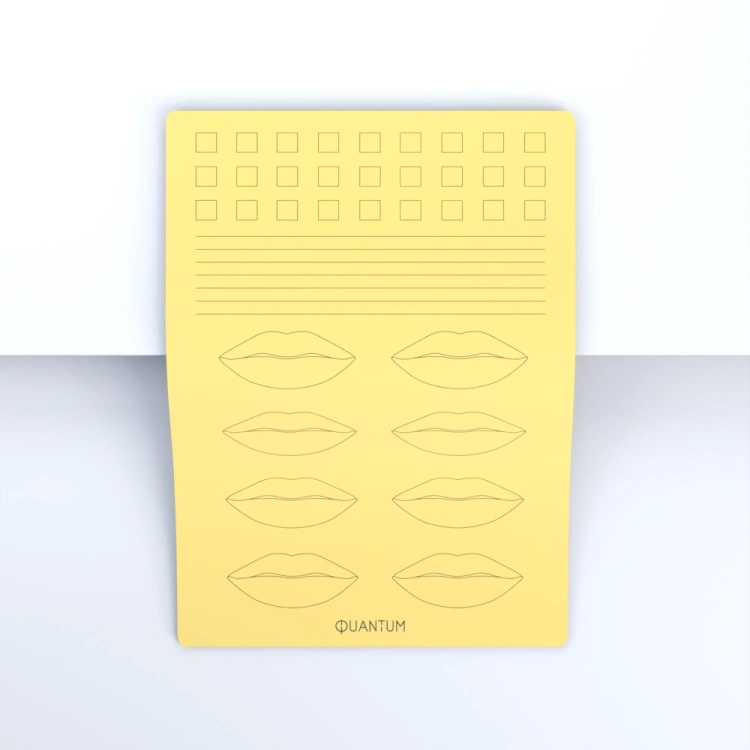 Practice skin for pigmentation yellow A4 – Segments, lips, contour