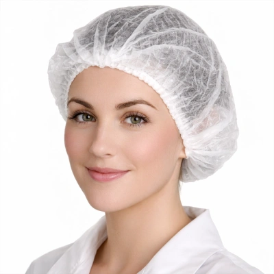 Einweg-Schutzhaube aus Vlies Clip (Akkordeon) - 100 Stück, Weiß