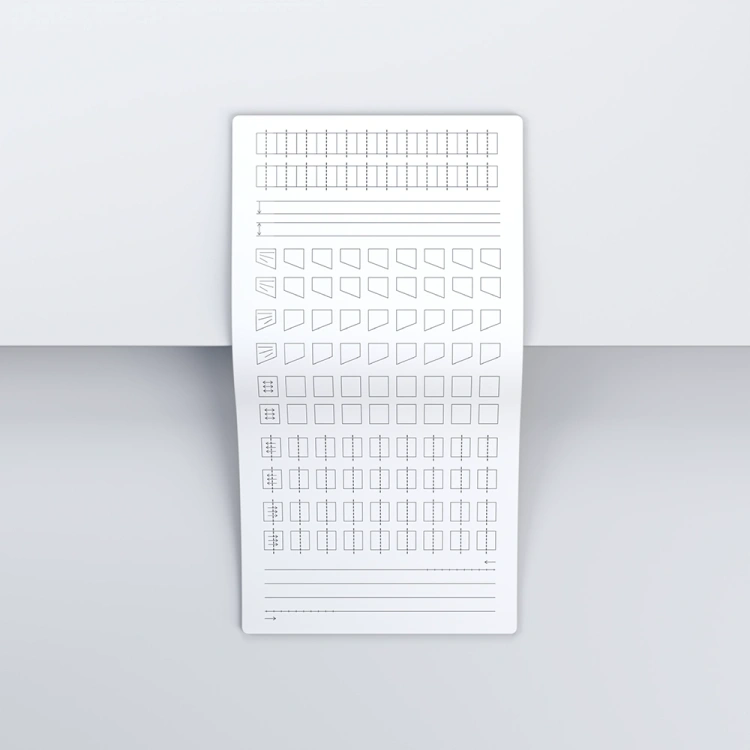 Übungshaut für pigmentierung weiß länglich - Segmente, verbindungen, linien