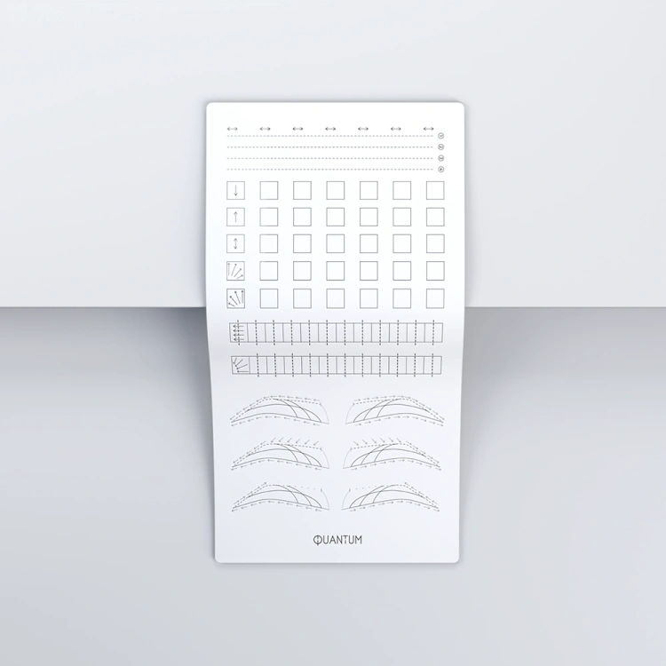 Skórka do ćwiczeń pigmentacji biała podłużna - Segmenty, kontur, brwi Ombre Brows (Typ 1)