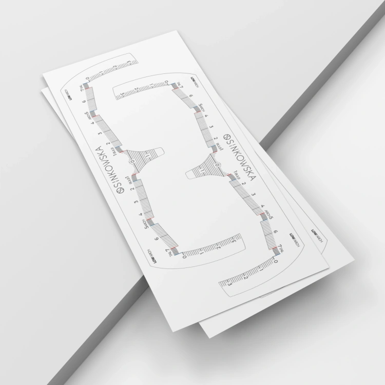 Eyebrow adhesive rulers - LOW Arch (10 pcs)