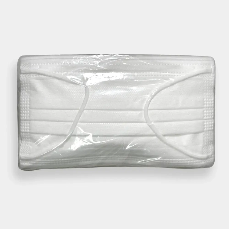 Disposable non-woven protective 3-layer mask - 50 pcs, white