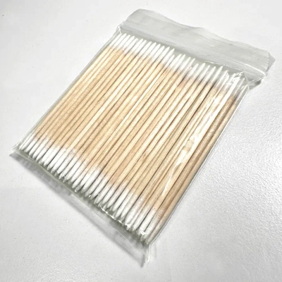 Precision wooden sticks with cotton - double-sided (100 pcs.).