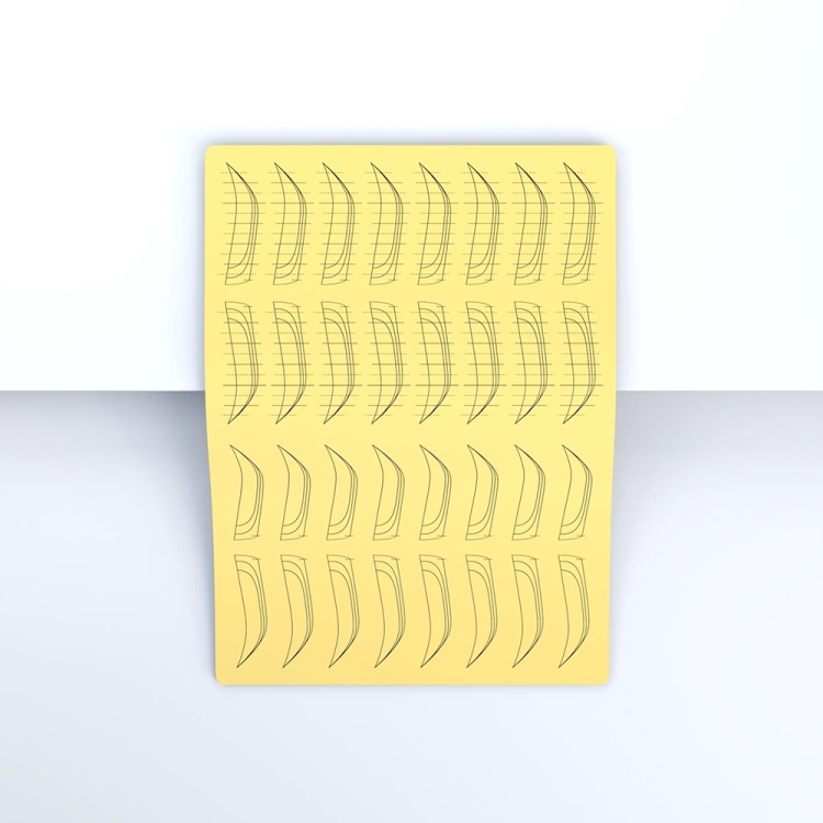 Übungshaut für pigmentierung gelb A4 – Brauen – horizontal