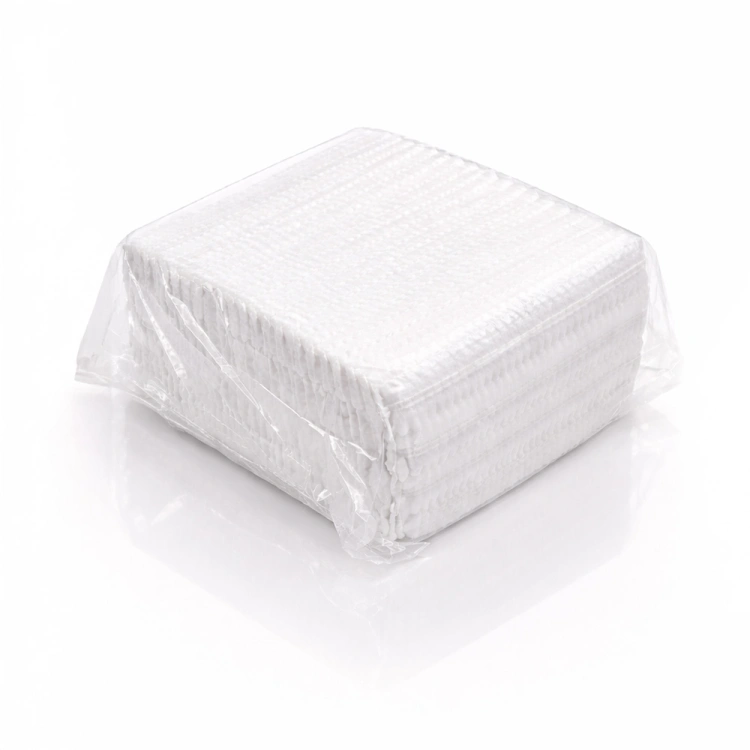 Disposable non-woven protective clip cap (pleated) - 100 pcs, white