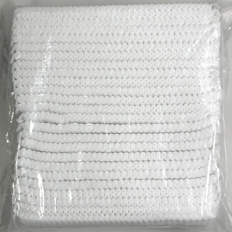 Disposable non-woven protective clip cap (pleated) - 100 pcs, white