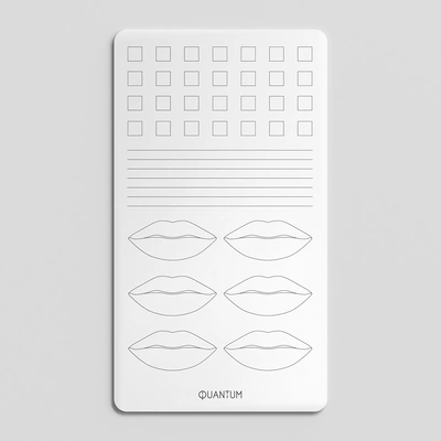 Latex skin for practicing lip pigmentation, segments, and contour